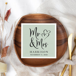 Mr Mrs Sage Wedding Reception Napkins