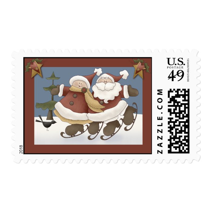 Mr. & Mrs. Santa Stamps