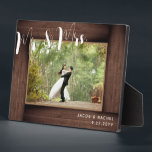 Mr. & Mrs. Script Rustic Wedding Photo Frame<br><div class="desc">This design features a faux rustic wood "frame" and modern script text. Click the customize button for more flexibility in modifying the text. Variations of this design, different paper types, as well as coordinating products are available in our shop, zazzle.com/store/doodlelulu. Contact us if you need this design applied to a...</div>