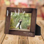 Mr. & Mrs. Script Rustic Wedding Photo Frame<br><div class="desc">This design features a faux rustic wood "frame" and modern script text. Click the customize button for more flexibility in modifying the text. Variations of this design, different paper types, as well as coordinating products are available in our shop, zazzle.com/store/doodlelulu. Contact us if you need this design applied to a...</div>