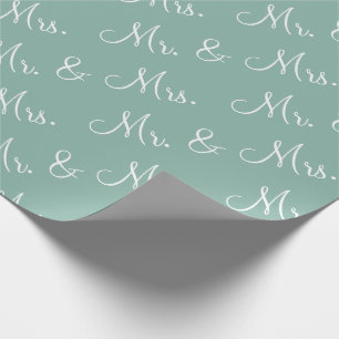 Mr. Mrs. Script Wedding Shower  Wrapping Paper