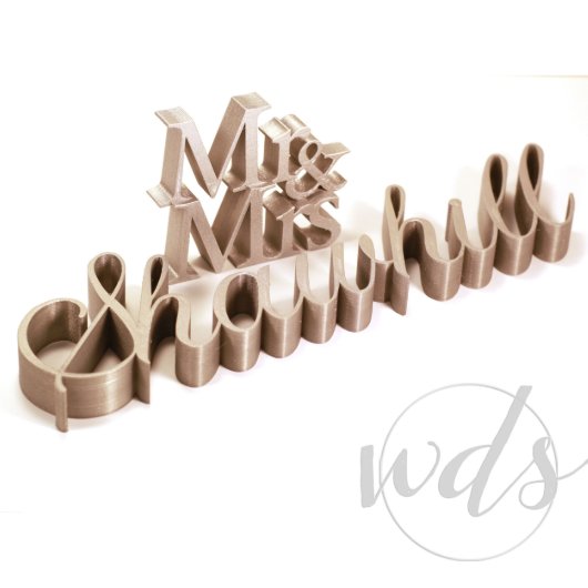 Mr & Mrs Sign Family Name Wedding Sweetheart Table (detail)