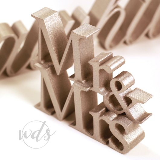 Mr & Mrs Sign Family Name Wedding Sweetheart Table (detail)