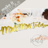 Mr & Mrs Sign Family Name Wedding Sweetheart Table (Front)