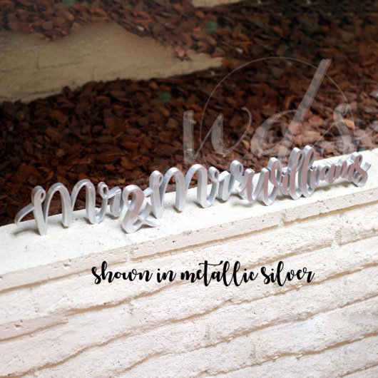 Mr & Mrs Sign Family Name Wedding Sweetheart Table (Customer Sample)