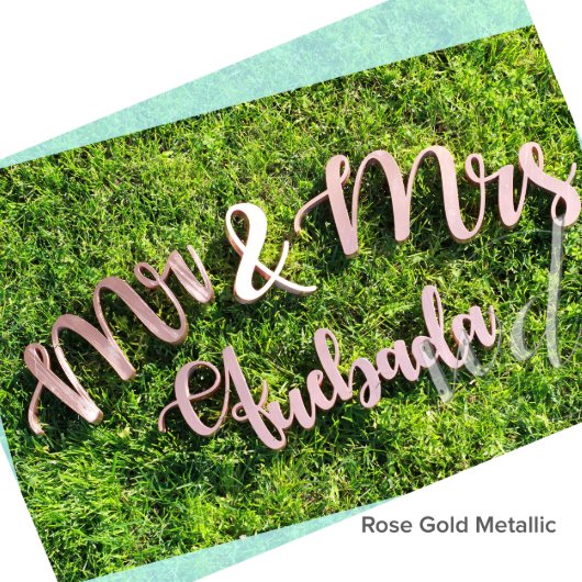 Mr & Mrs Sign Family Name Wedding Sweetheart Table (Customer Sample)