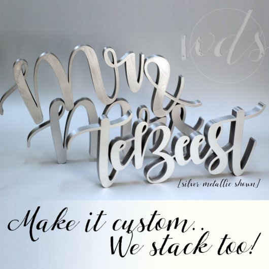 Mr & Mrs Sign Family Name Wedding Sweetheart Table (Customer Sample)