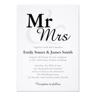 Mr &Mrs Simple Elegant Typography Wedding Card
