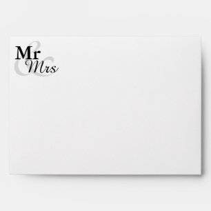 Mr&Mrs Simple Elegant Typography Wedding Envelope