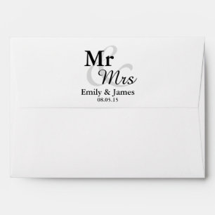 Mr&Mrs Simple Elegant Typography Wedding Envelope
