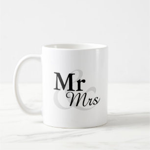 Mr&Mrs Simple Elegant Typography Wedding Favor Coffee Mug