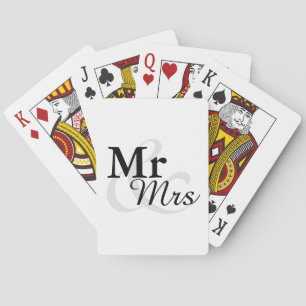 Mr&Mrs Simple Elegant Typography Wedding Favor Poker Cards