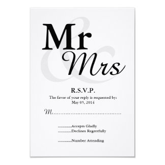 Mr&Mrs Simple Elegant Typography Wedding RSVP Card