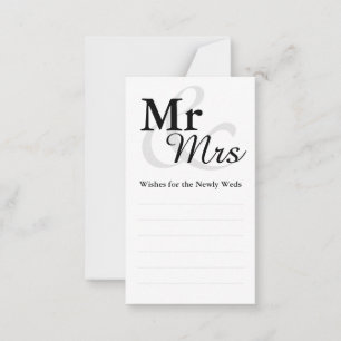 Mr&Mrs Simple Elegant Typography Wedding Wishes Advice Card