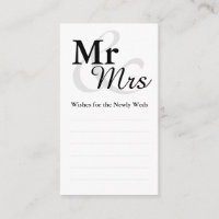 Mr&Mrs Simple Elegant Typography Wedding Wishes Advice Card