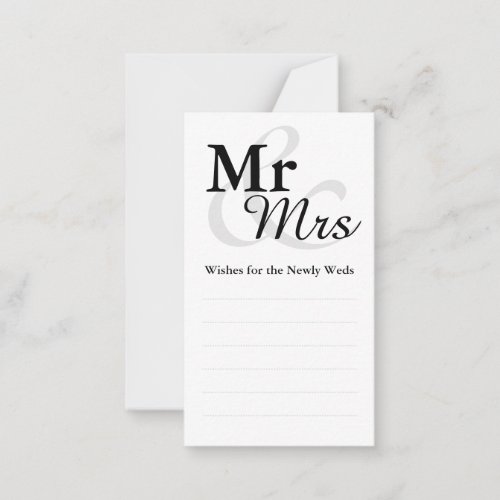 MrMrs Simple Elegant Typography Wedding Wishes Advice Card