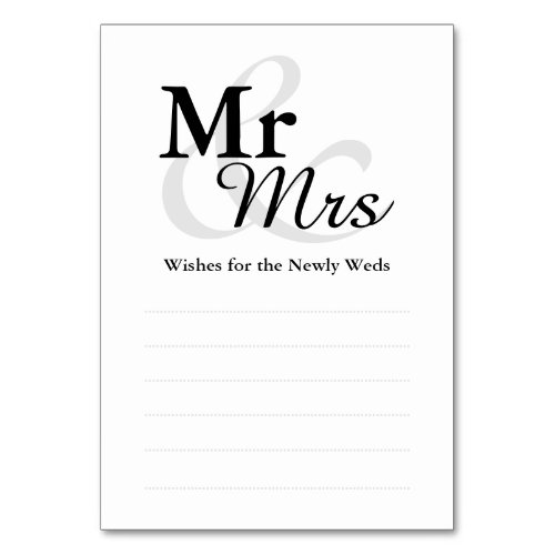 MrMrs Simple Elegant Typography Wedding Wishes Table Number