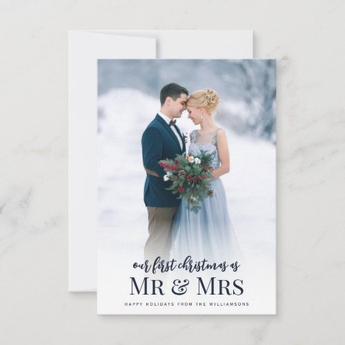 Mr  Mrs  simple holiday wedding announcement