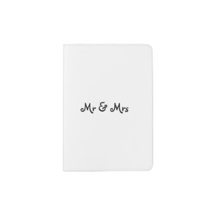 Mr & Mrs Simple Modern Text Passport Holder