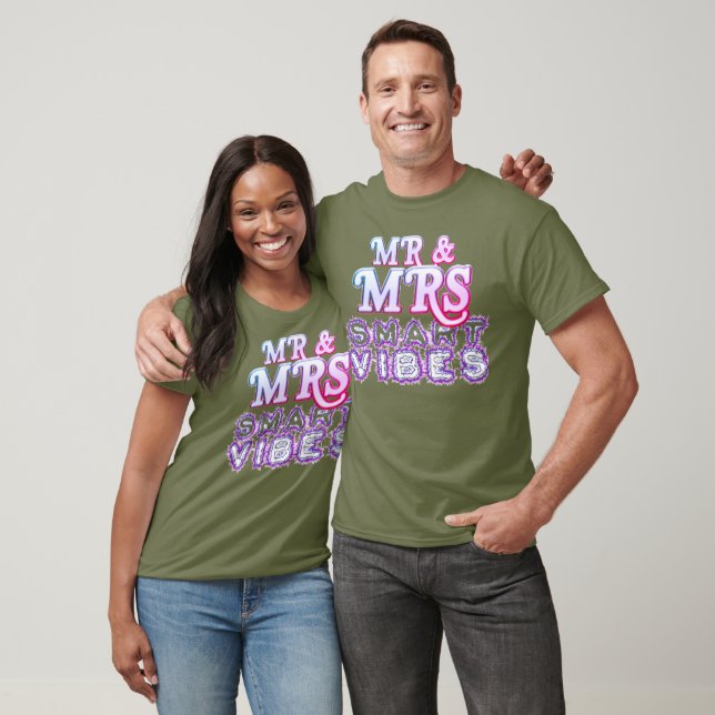 Mr. & Mrs. Smart Vibes Stylish Basic Dark T-Shirt (Unisex)