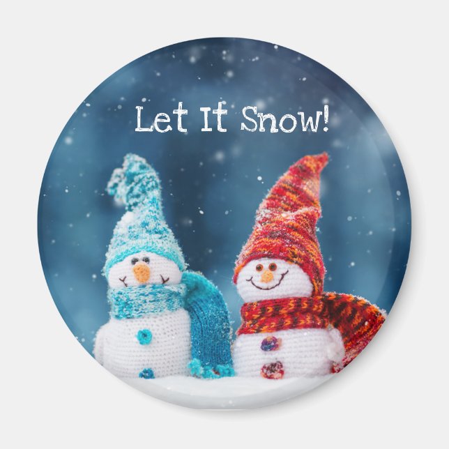 Mr. & Mrs. Snowman Custom magnet (Front)