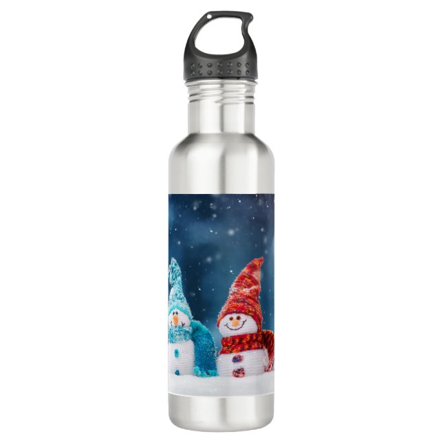 Mr. & Mrs. Snowman Stainless Steel Bottle (Front)