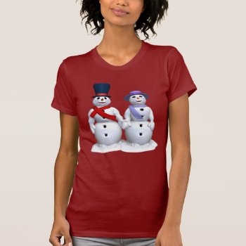 Mr. & Mrs. Snowman T-shirt by christmas_tshirts at Zazzle