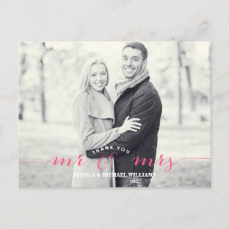 Mr & Mrs Thank You | Pink Postcard