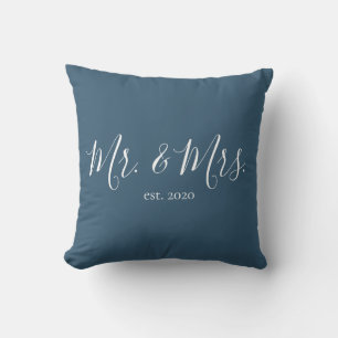 Mr. & Mrs. Throw Pillow for Newlyweds Anniversary