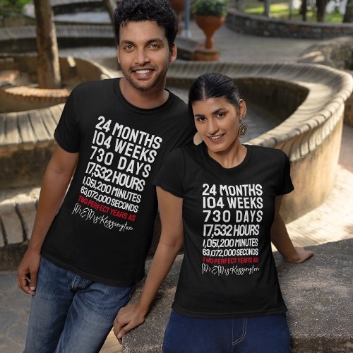 Mr  Mrs Time 2nd Wedding Anniversary  T_Shirt