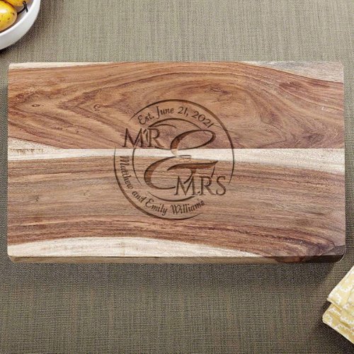 Mr  Mrs Timeless Marbled Wood Cutting Board