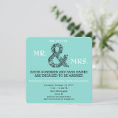 Mr & Mrs To Be Engagement Bridal Shower Party Invitation (Standing Front)