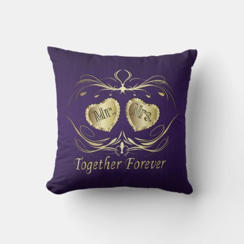 Mr  Mrs Together Forever  Personalize Throw Pillow