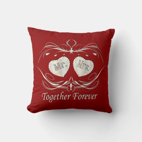 Mr  Mrs Together Forever  Personalize Throw Pillow