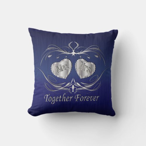Mr  Mrs Together Forever  Personalize Throw Pillow