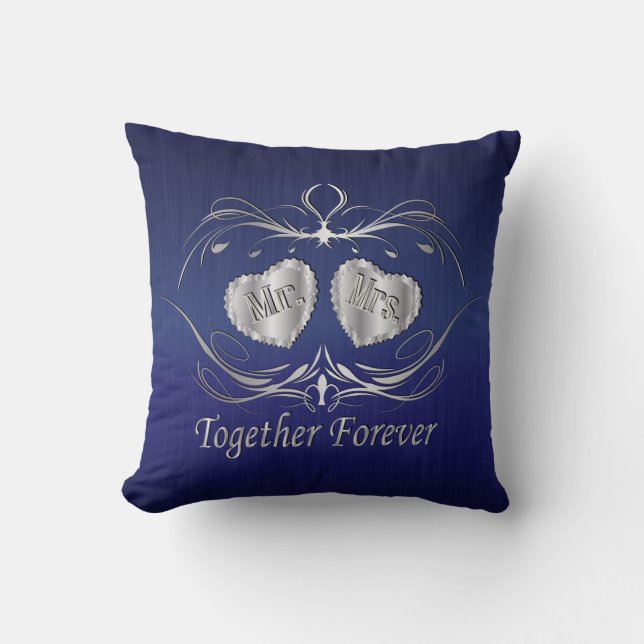 Mr & Mrs Together Forever | Personalize Throw Pillow (Front)