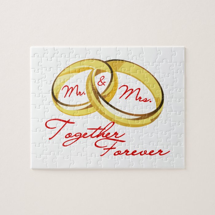 Mr & Mrs Together Forever Wedding Rings Jigsaw Puzzles