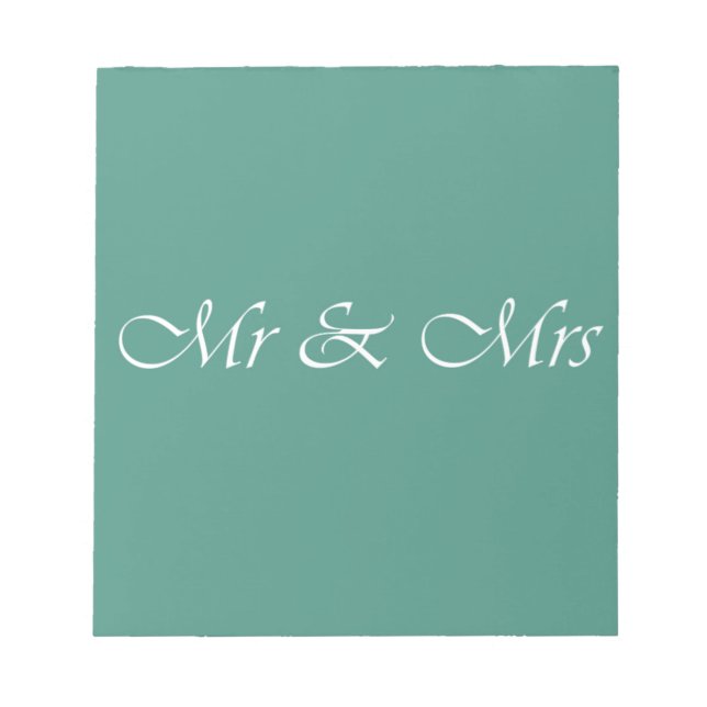 Mr & Mrs Typography Notepad (Front)