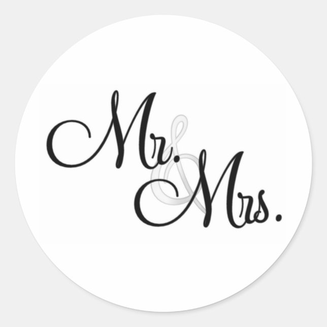 Mr. & Mrs. Unique Items Classic Round Sticker (Front)