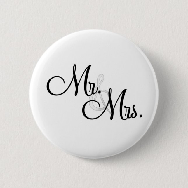 Mr. & Mrs. Unique Items Pinback Button (Front)