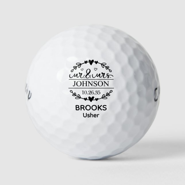  Mr & Mrs Usher Golf Balls (Front)