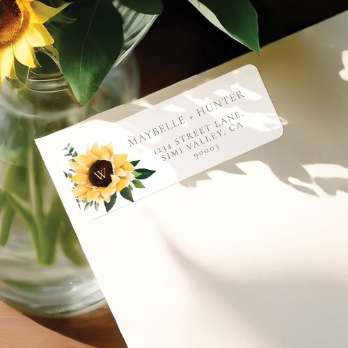 Mr  Mrs Watercolor Sunflowers  Wildflower Label