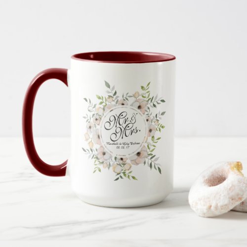 Mr  Mrs Watercolor Wedding Combo Mug