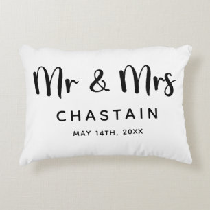 Mr. & Mrs. Wedding Accent Pillow