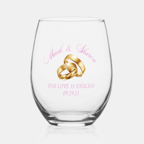 Mr  Mrs WeddingAnniversary Wine Glasses
