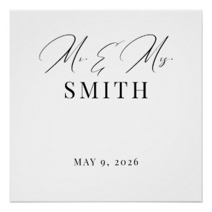 Mr & Mrs Wedding Backdrop Banner Poster