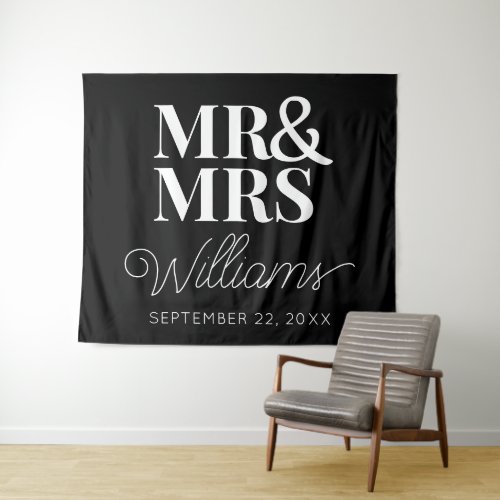 Mr Mrs Wedding Bridal Shower Modern Backdrop