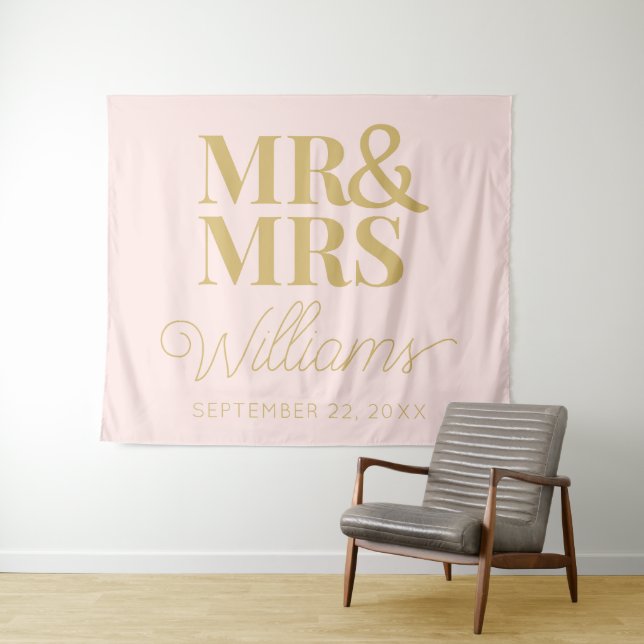 Mr Mrs Wedding Bridal Shower Modern Backdrop (In Situ (Horizontal))