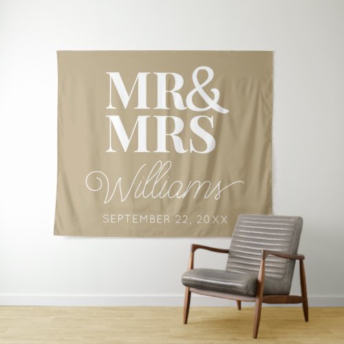 Mr Mrs Wedding Bridal Shower Modern Backdrop