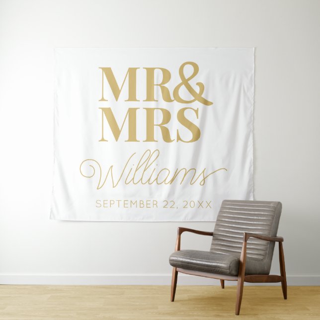 Mr Mrs Wedding Bridal Shower Modern Backdrop (In Situ (Horizontal))